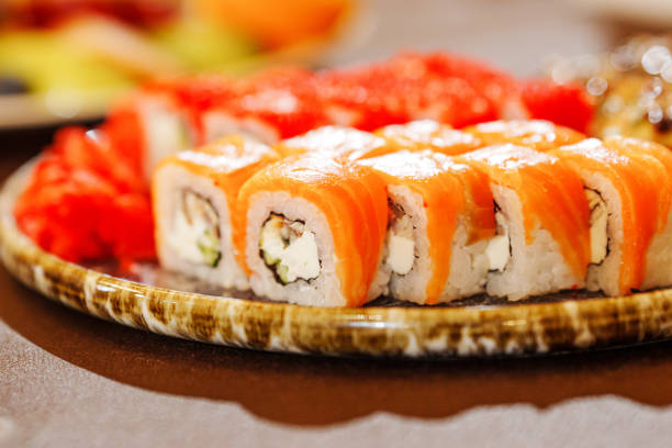 istock A large plate with rolls. A set of assorted rolls for the holiday. 2153803051