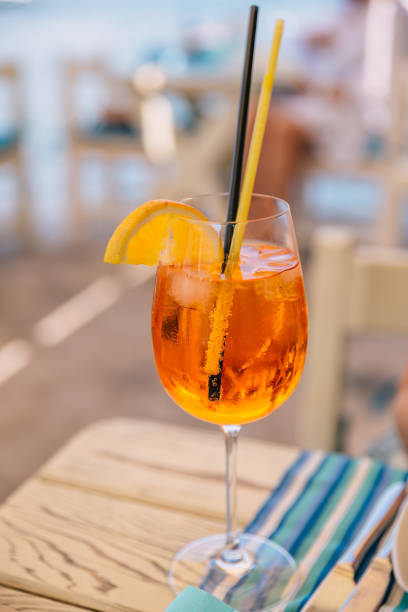 istock Spritz Cocktail. Alcoholic beverage with ice cubes and oranges. 2153813271
