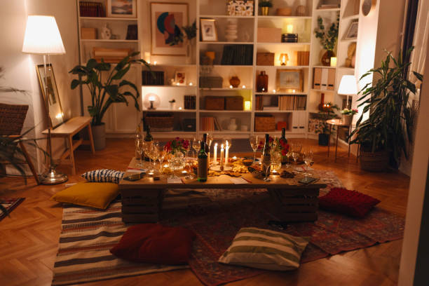 istock Living room prepared for a wine tasting 2153814081
