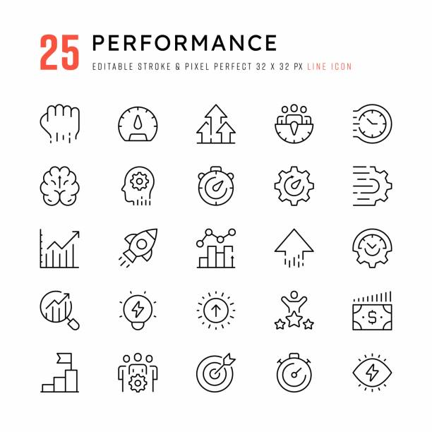 performance line icons. editable stroke. pixel perfect. - contest stock ilustrace