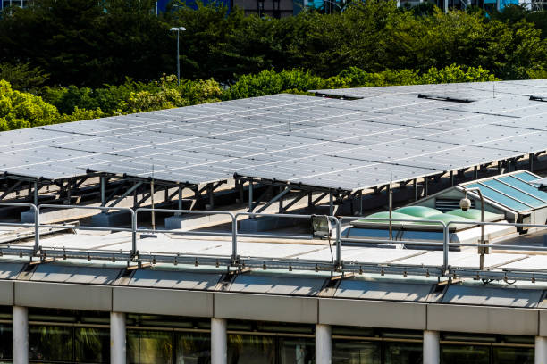 istock Solar panels in renewable energy power plant. 2153815577