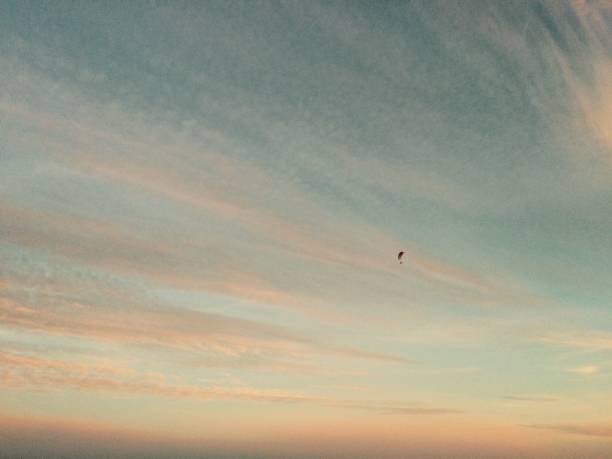 Little girl flying a kite on the sandy beach.