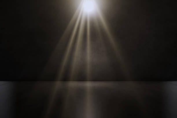 Empty concrete display.The backdrop for exhibition ,booth,product. Wall for the conference.background Sunshine natural shadow for entertainment,concert,event. 3d Background for mock up.3d render.