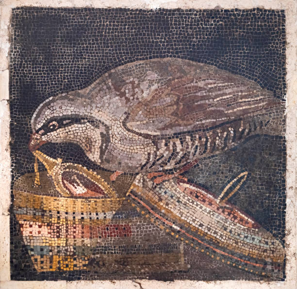 istock Pompeii animal mosaic showing patridge stealing mirror 2153822362