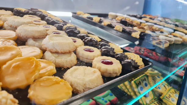 Sweet Temptations: Assorted Confections on Display at a Bakery/Patisserie