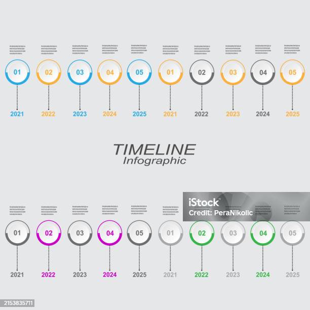 Time Line Infor Graph Ilustración de Collection Time Line To Display Your Data Idea To ...