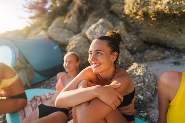 istock Camping on the beach by the sea 2153835828