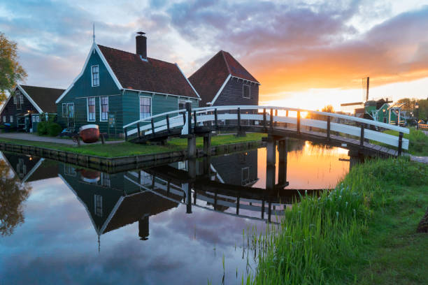 istock skyline of old town Zaanse Schans 2153840047