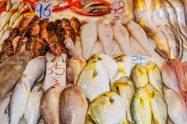 istock Fresh Seafood Display At Hong Kong Market 2153841923