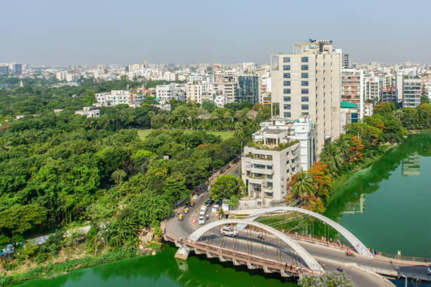 istock Bridge over a tranquil lake in Dhaka 2153844424