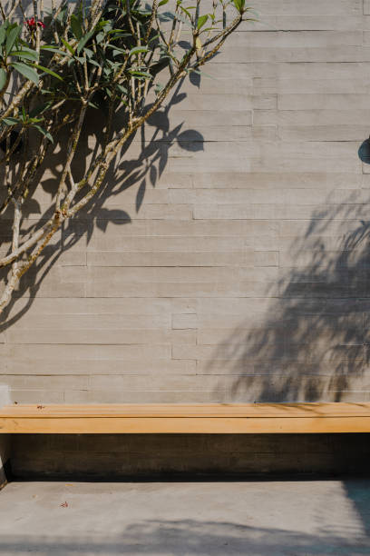 istock A Wooden Bench Mounted on the Wall 2153846955