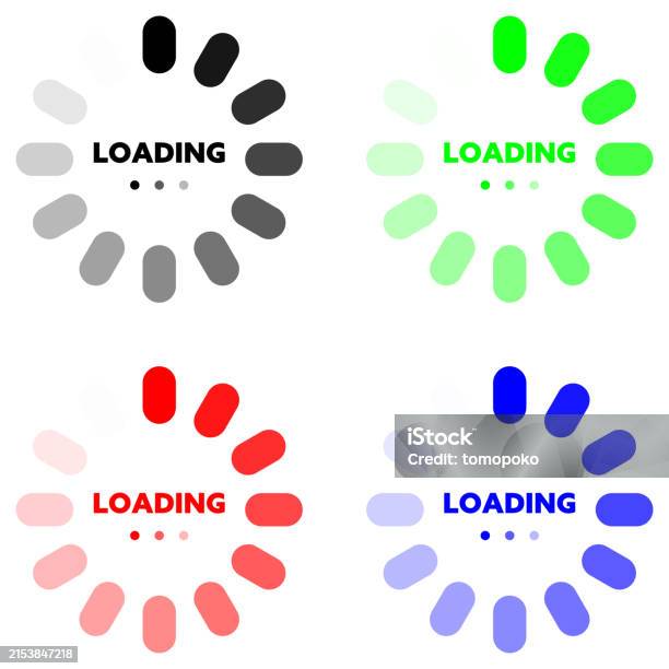 Colorful Loading Images Image Of Loading 4color Set Stock Illustration - Download Image Now ...