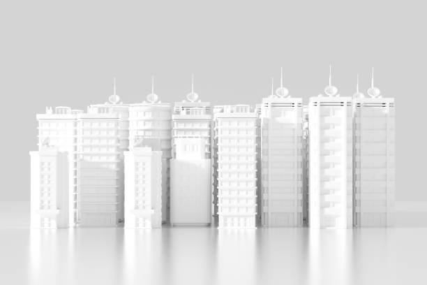 istock Smart city, futuristic cityscape on white background 2153847611