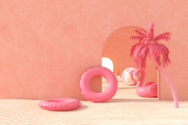 Summer Holiday Beach Background with Corridor to Sun