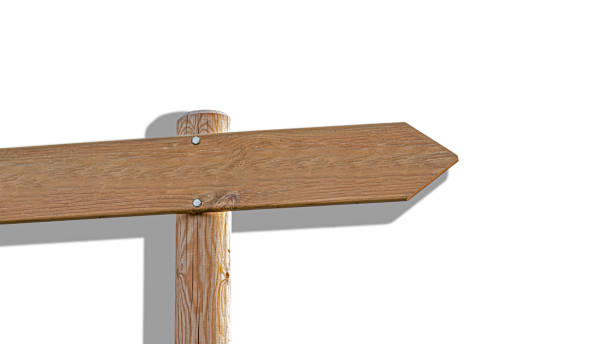 istock Direction wooden board sign on a white background 2153856696