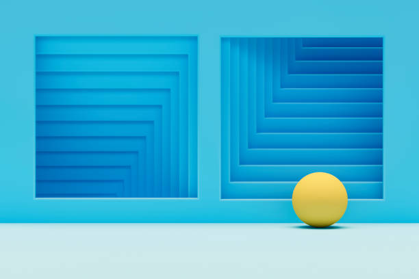 istock Tunnel on blue wall,  3d abstract background 2153862274