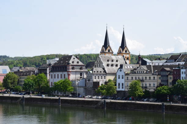 Koblenz, Germany - 04/30/2024: Mosel shore of old town