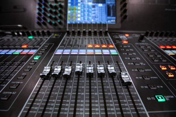 istock Closeup of sound control panel 2153870787