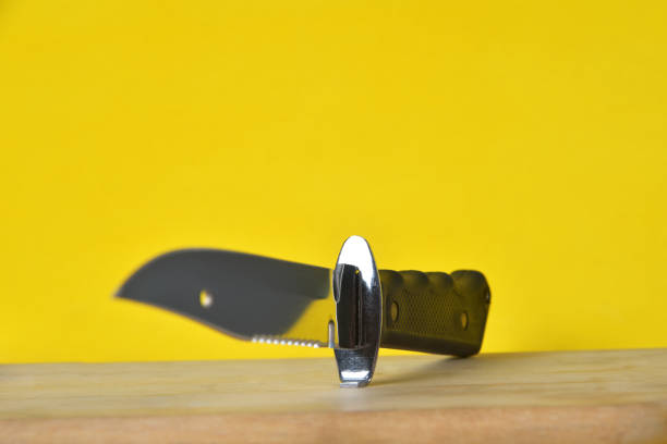steel knife metal cutting instrument kitchen and hunting tool dagger image