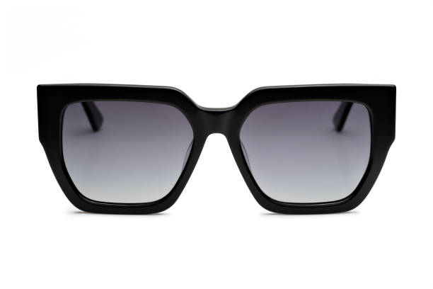 istock Front view of black polarized sunglasses for e-commerce isolated on white background. 2153871305