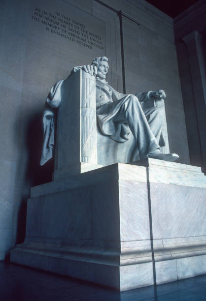 Washington DC - Lincoln Memorial Statue Low Angle View - 2008