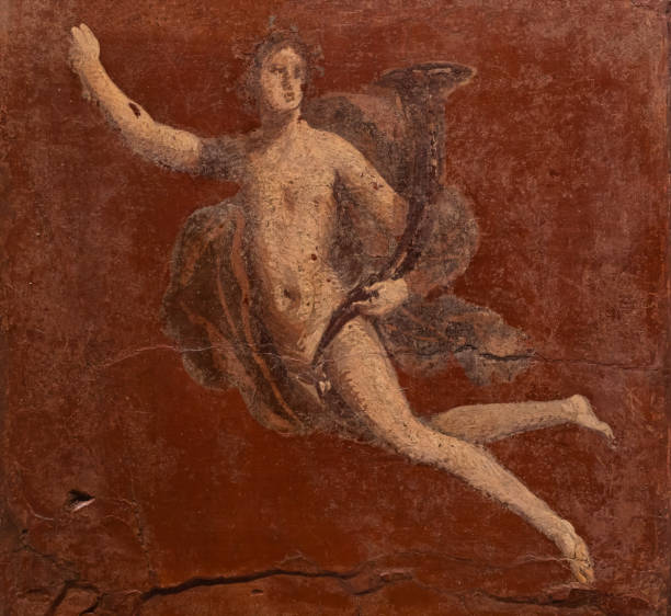 istock Flying Genius bearing a cornucopia in Herculaneum Augusteum 2153883701