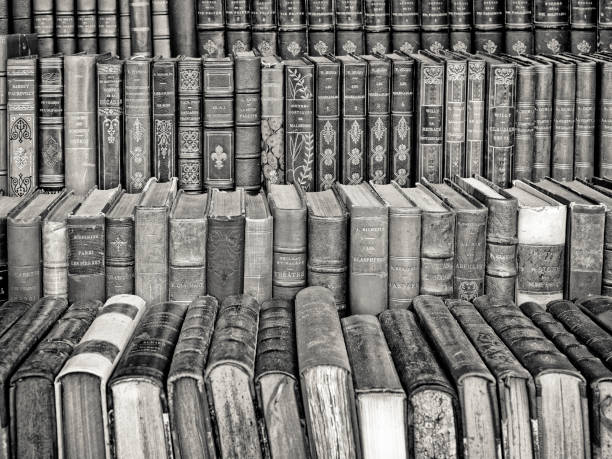 Classic used book seller stand seen along the banks of the Seine River in Paris France