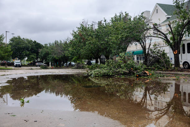 Aftermath wreckage of Tornado Storm in Houston Texas
