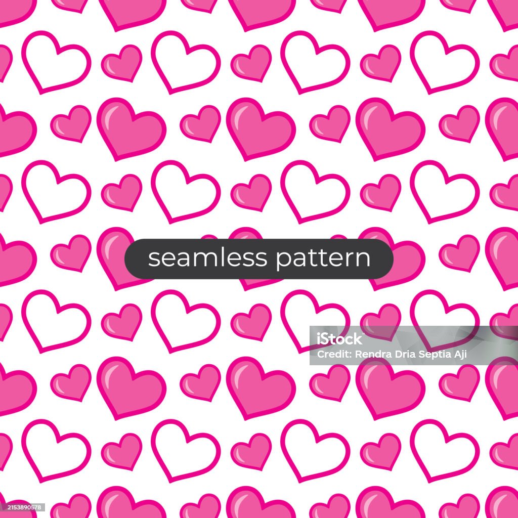 Pink Heart Pattern Tileable Vector Pink Heart Pattern Design Background With Seamless Patern Style ...
