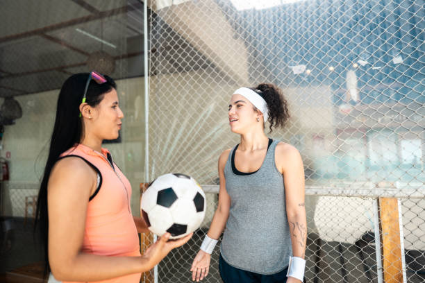 istock Friends talking before footvolley 2153893166