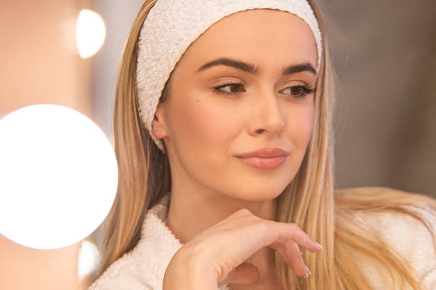 istock Captivating Confidence: Young Beautiful Woman with Final Makeup 2153896800