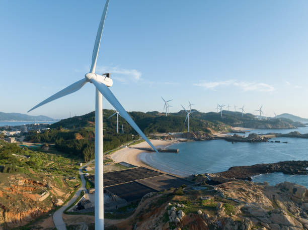 istock Wind turbines on the island 2153899280