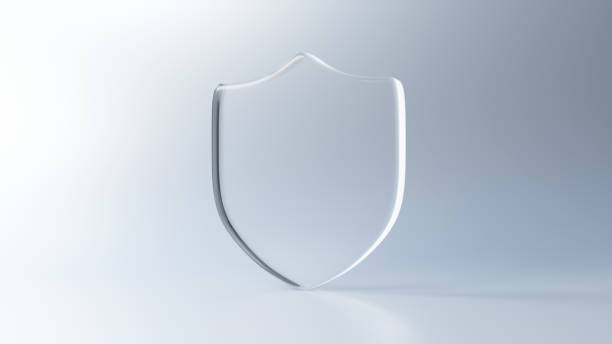 istock 3D Illustration.Transparent glass shield on white background. (Horizontal) 2153900480