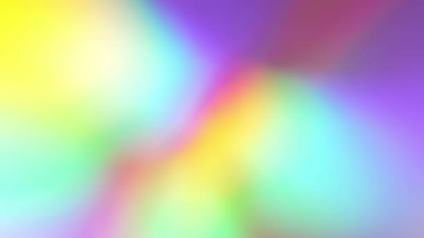 istock Soft blurry rainbow color mix holographic iridescent gradient. Hologram glitch. Light through a prism and smoke. Abstract background 2153902599