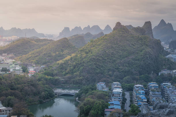 istock Unique and spectacular karst landforms in Yangzhou, Guilin, China 2153911548