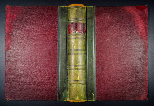 Red and old green Antique book cover