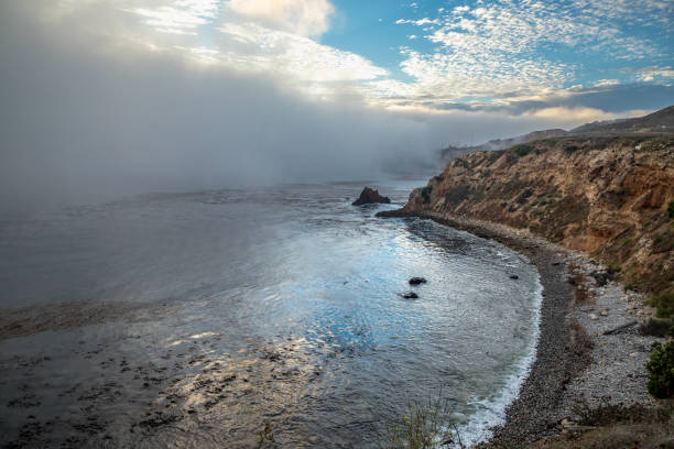 The rocky shore line of the Pacific coast of the western USA.