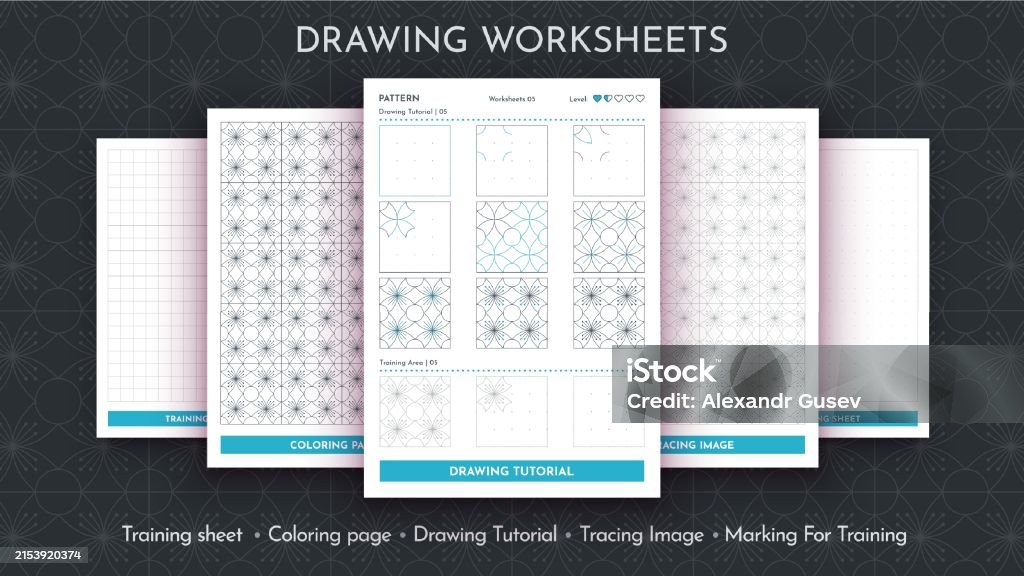 Pattern Draw Sheet Ilustración de How To Draw A Pattern Step By Step Drawing Tutorial Draw ...