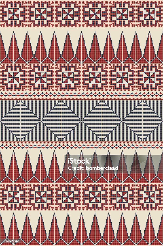 Palestinian Simple Patterns Palestinian Tatreez Template Pattern 5 Stock Illustration - Download ...