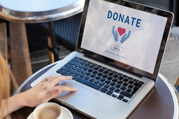 Donate to charity, donation concept. Give help by sending money. Donate to charity, donation concept. Give help by sending money to non-profit and charity organizations. benefits stock pictures, royalty-free photos & images