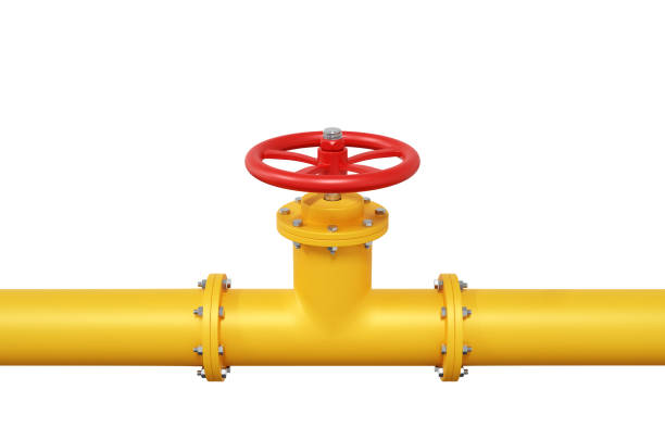 istock Yellow tube with red crane isolated on white background 2153929902