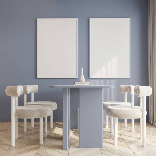 istock mock up poster frame in modern interior background, living room. 3D render, 3D illustration 2153930336