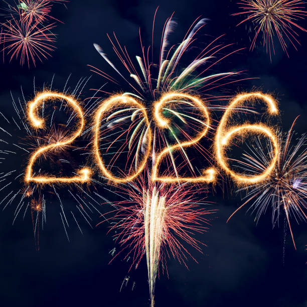istock Sparkling New Year 2026 with fireworks 2153930424