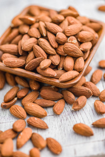 istock Peeled almond nuts in bowl, 2153930530