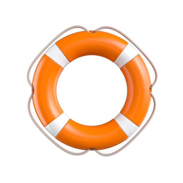 istock Orange lifebuoy on transparent background 2153930864