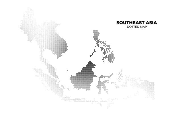 ilustrații de stoc cu harta asiei de sud-est - indonezia
