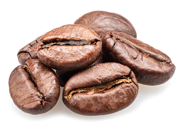 istock Roasted coffee beans isolated on white background. 2153935173