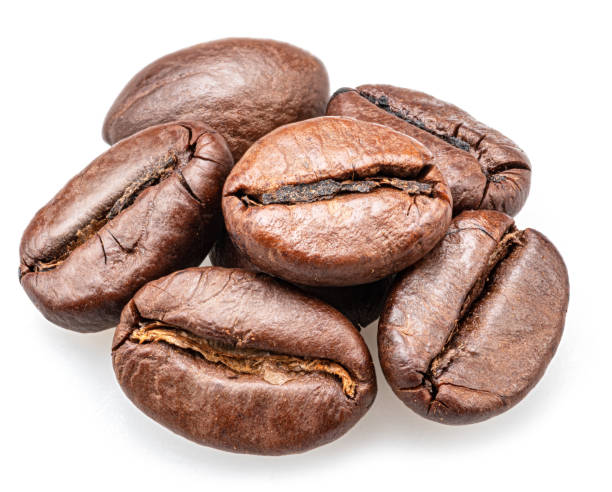 istock Roasted coffee beans isolated on white background. 2153935179