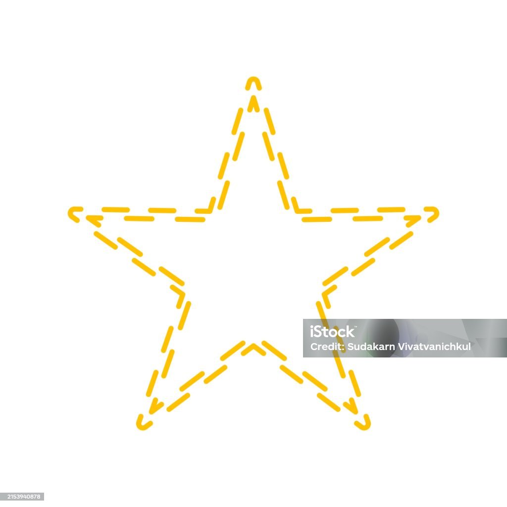 Dashed Star Vector Star Dashed Line Stock Illustration - Download Image Now - Abstract ...