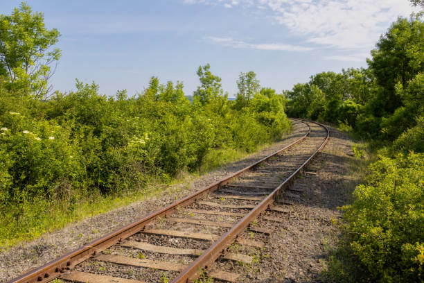 istock Railway tracks in a rural scene 2153941423